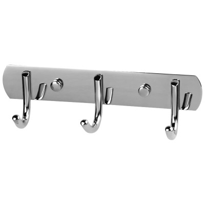 Вешалка нерж сталь настенная 3 крючка 24*5*4 см SSA-017-3 Рыжий Кот