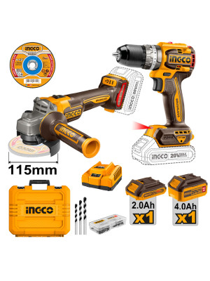 Набор шуруповерт 60 Нм-УШМ 115мм, 20в BL, Li-Ion SUPER INGCO CKLI20273 INDUSTRIAL