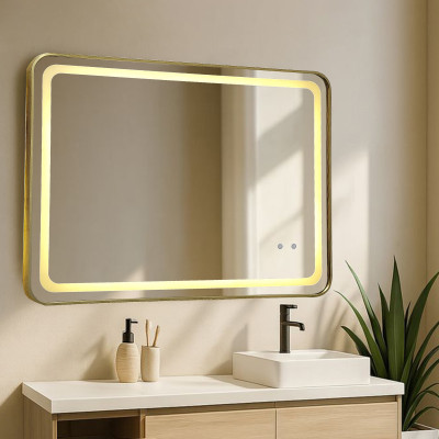 Зеркало для ванной 60*80 см LED подсветка антизапотевание прямоугольное KN-1025A80/60 KNOIS