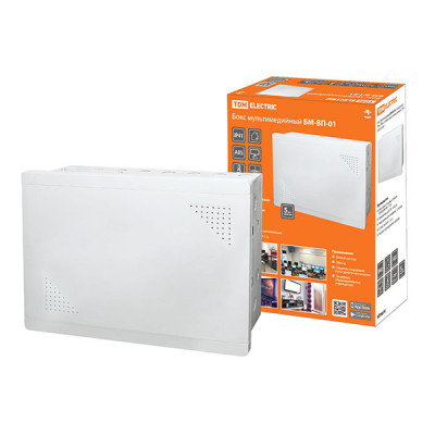 Бокс мультимедийный БМ-ВП-01, 420х320х150, ТВх4, ТФх5, 2 сетевых мод., колодка питания TDM