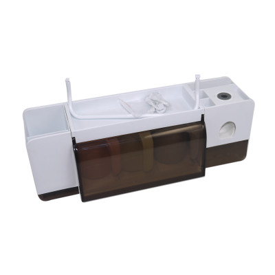 Полка пластиковая для ванной 2-х ярусная 40*21*12 см бело-коричневый Baizheng Полка пластиковая для ванной 2-х ярусная 40*21*12 см бело-коричневый Baizheng