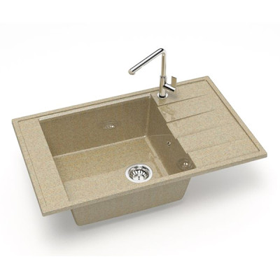 Мойка кухонная гранитная Z029 Грета (песок) 815*500*212мм (чаша 455*460*193мм) глянец