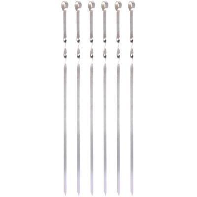 Набор шампуров 6 шт длина 60 см ширина 10 мм Набор шампуров 6 шт длина 60 см ширина 10 мм