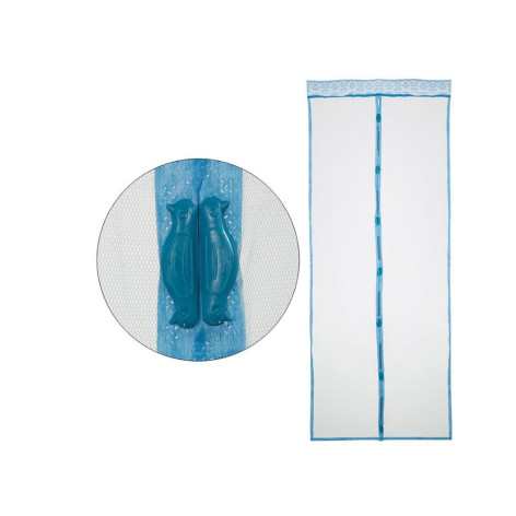 Сетка противомоскитная для дверей 0,9*2,2 м на магнитах Птички голубой Рыжий Кот