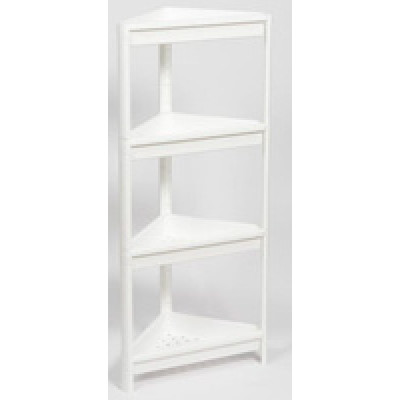 Этажерка пластиковая угловая 4-х ярусная  белый Vikea Violet