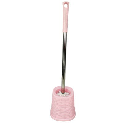 Ерш пластиковый для туалета с подставкой 610*145 мм розовый Baizheng