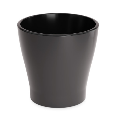 Кашпо пластиковое 3,6 л двойное с автополивом графитовый Лея Альтернатива