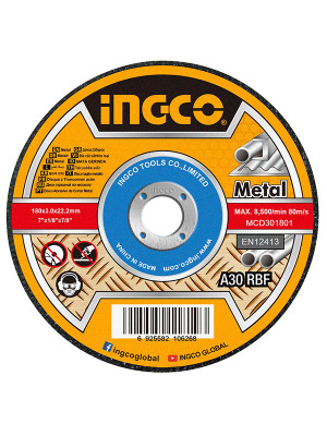 Круг отрезной INGCO по металлу 180*3.0*22 (50) MCD301801 Круг отрезной INGCO по металлу 180*3.0*22 (50) MCD301801