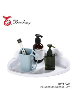 Полка пластиковая для ванной 24,5*35,6*8,9 см на присосках белый Классик Baizheng