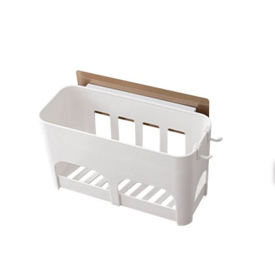 Полка пластиковая для ванной 25*11.2*17 см самоклеящаяся белый Baizheng