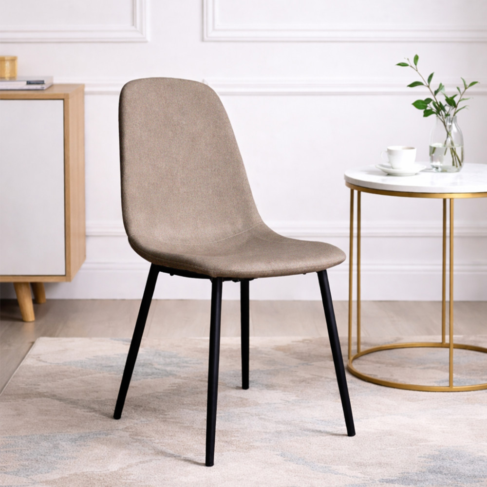 Стул металлический Baizheng 40×43×85 см, текстиль, бежевый, до 150 кг