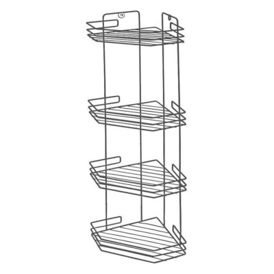 Полка угловая 4-ярусная Рыжий кот 20,5*20,5*72см (термопластичное покрытие) графит