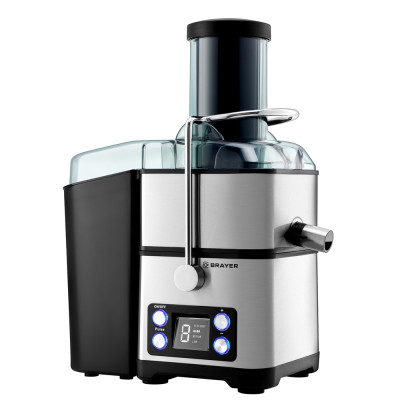Соковыжималка нерж сталь 800 Вт 2 л центробежная 4 скор горло 75 мм дисплей черно-серый Brayer