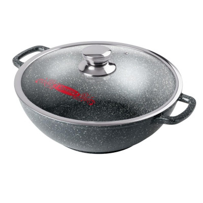 Казан алюминиевый  10 л 32*18,5 см стекл крышка под упак Гранит Горница