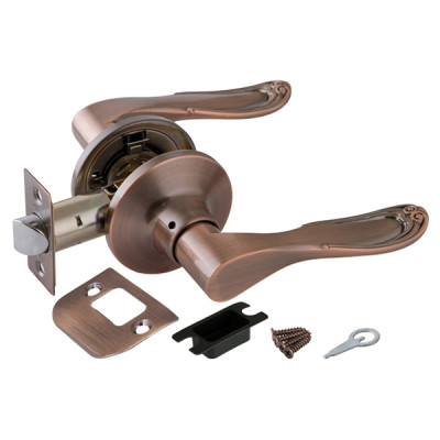 Ручка защелка 6030 АС-Р (медь)  без.фик.