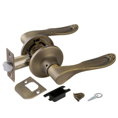 Ручка защелка 6030 МАВ-Р (мат.бронза) без.фик.