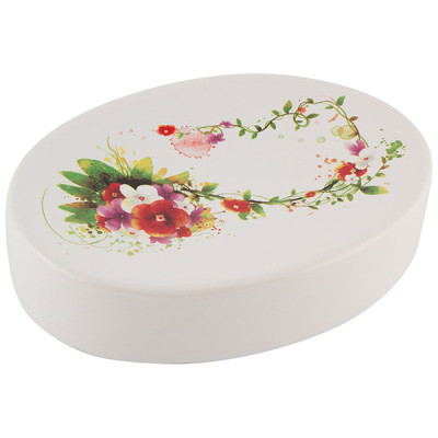 Мыльница 006516 Летнее настроение белая керамическая