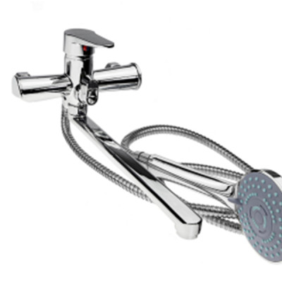 Смеситель AMUR для ванны однорыч. 35мм. длин. излив, дивертор в корп. хром (10) BY C6 L5014