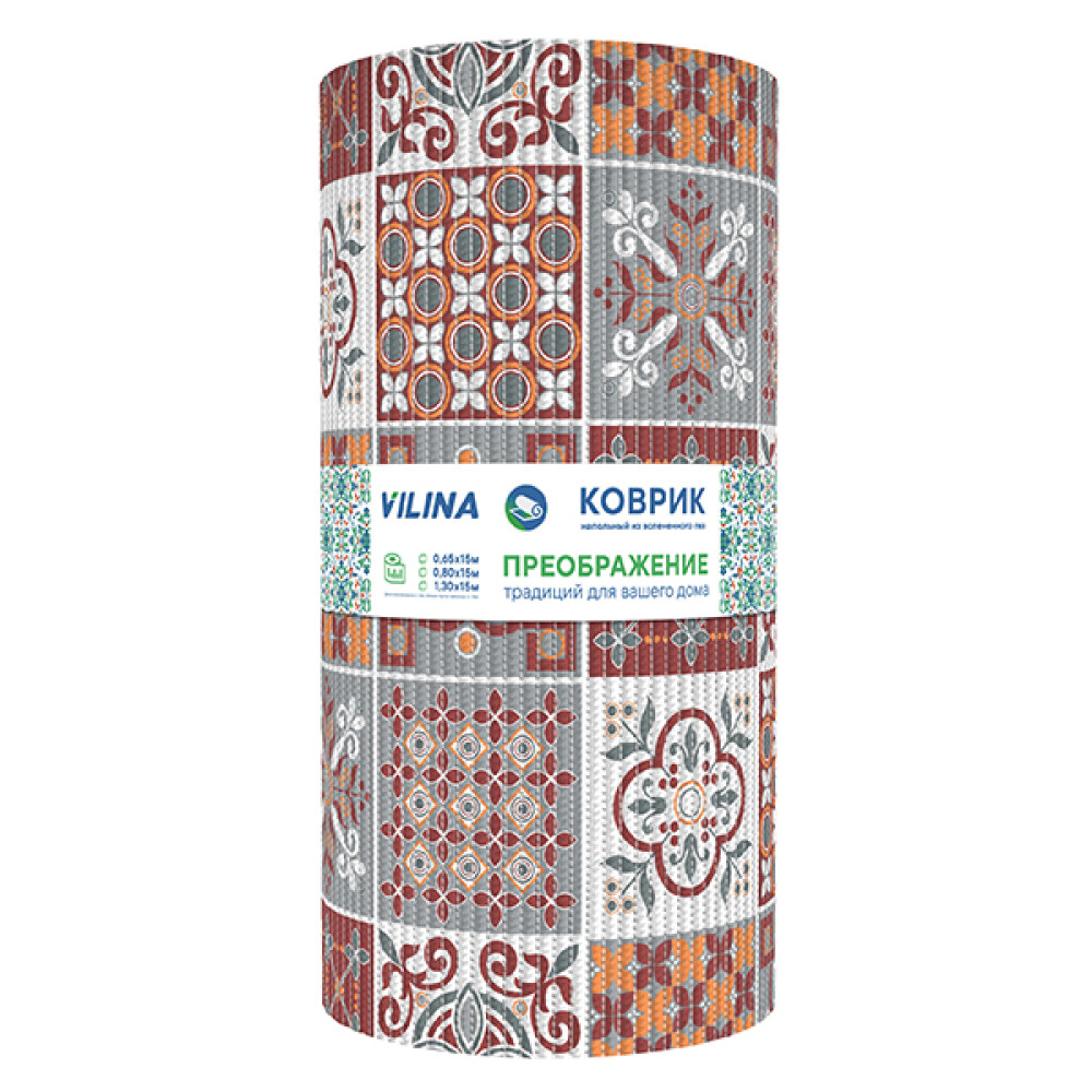 Коврик для ванной ПВХ 0,65*15м ПРЕОБРАЖЕНИЕ 225PT-burgundy-grey