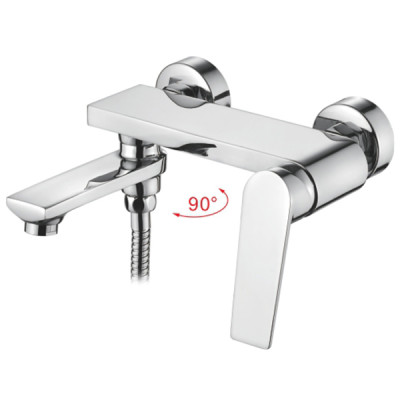 Смеситель Accoona для ванны однорыч. 35мм дивертор излив короткий повторотный Хром (10) A63125