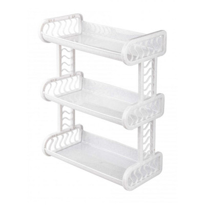 Полка пластиковая для ванной 3-х ярусная 45*17*34,5 см ассорти Альтернатива
