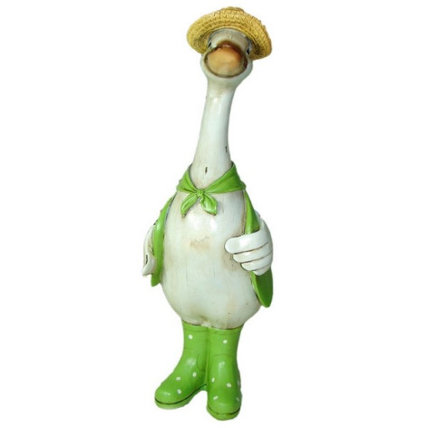 Фигура садовая Гусь в шляпе GF- Drake-01 полистоун, высота: 37 см
