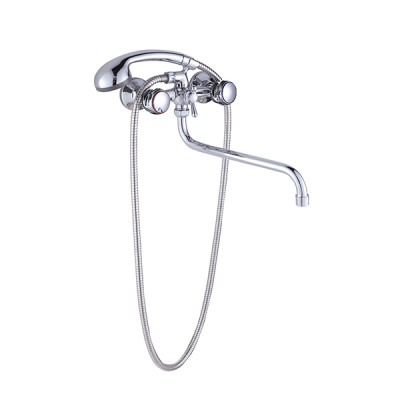 Смеситель для ванны двухвентильный DIKALAN D6501-S229 Хром Излив 35см