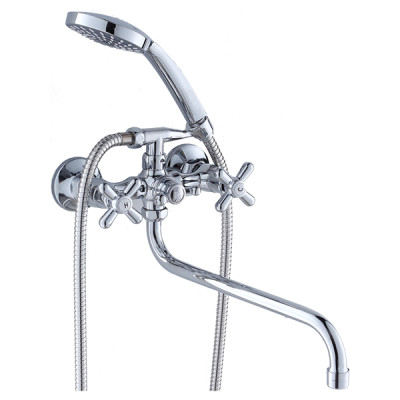 Смеситель для ванны двухвентильный DIKALAN D4530-X302 Хром Излив 35см Смеситель для ванны двухвентильный DIKALAN D4530-X302 Хром Излив 35см