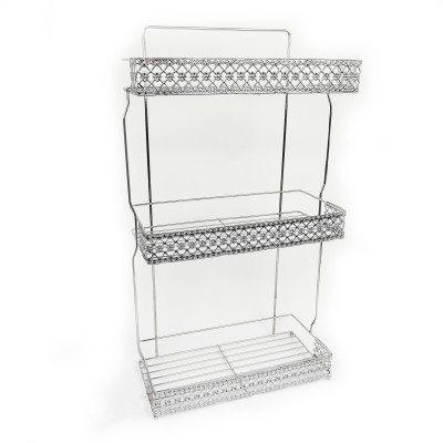 Полка металлическая для ванной 3-х ярусная 28*13*54 см подвесная хромированная Baizheng Полка металлическая для ванной 3-х ярусная 28*13*54 см подвесная хромированная Baizheng