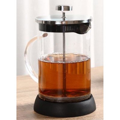 Френч-пресс стеклянный 800 мл пластик подставка металл крышка черный Baizheng Френч-пресс стеклянный 800 мл пластик подставка металл крышка черный Baizheng