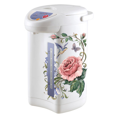 Термопот металл 5,5 л 750 Вт нерж сталь колба 3 режима Роза на белом Maxtronic