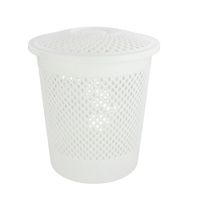 Корзина пластиковая для белья 45 л 440*600 мм с крышкой белый BZ-ZR921 Baizheng