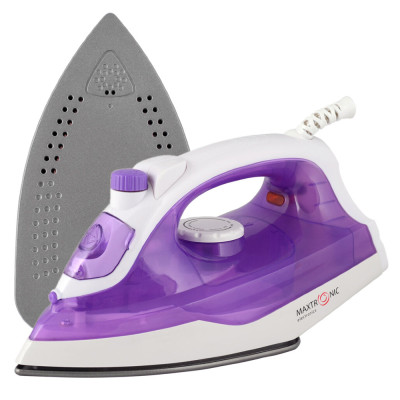 Утюг 1,6 кВт подошва антипригарная отпаривание паровой удар сиреневый Maxtronic