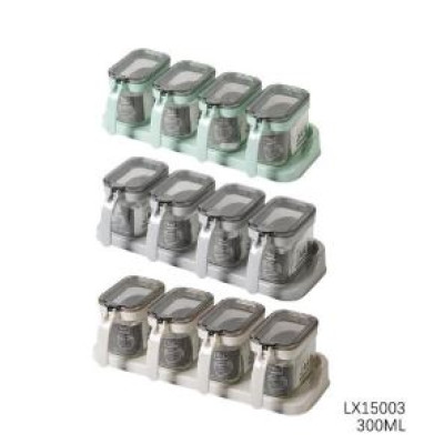 Банка стеклянная для продуктов 9 предметов 300 мл подставка ложки микс Прозрачный Baizheng Банка стеклянная для продуктов 9 предметов 300 мл подставка ложки микс Прозрачный Baizheng