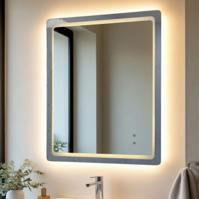 Зеркало для ванной 60*80 см LED подсветка антизапотевание прямоугольное KN-809A80/60 KNOIS