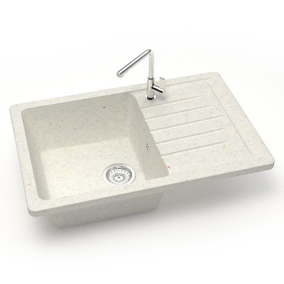 Мойка кухонная гранитная 016 хлопок (прямоуг)  740*490*210мм