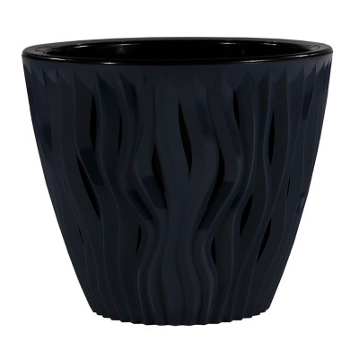 Кашпо пластиковое 7,5 вставка антрацит Вдохновение Bmc