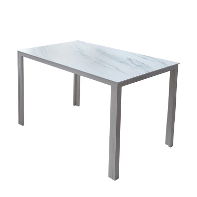 Стол керамогранит кухонный 120*70 см мрамор ножки металл серый DT-835HS Baizheng