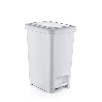 Ведро пластиковое для мусора 25 л 250*350*440 мм с педалью белый Слим Ddstyle