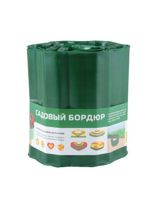 Бордюр для газонов и грядок пластик Park зеленый  H-20см  L-9м