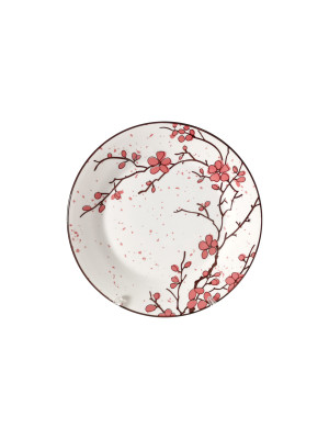 Тарелка фарфоровая десертная  20 см Sakura Коралл