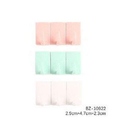 Крючок пластиковый самоклеящийся 3 шт 2,9*4,7*2,3 см BZ-10922 Baizheng