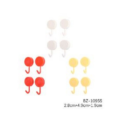 Крючок пластиковый самоклеящийся 4 шт 2,8*4,9*1,9 см BZ-10955 Baizheng