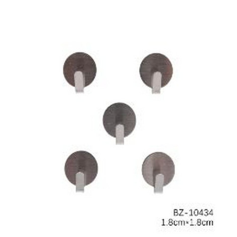 Крючок нерж сталь самоклеящийся 5 шт 1,8*1,8 см BZ-10434 Baizheng