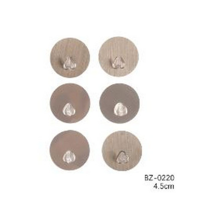 Крючок нерж сталь самоклеящийся 6 шт 4,5 см BZ-0220 Baizheng