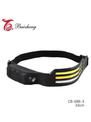 Фонарь налобный  33 см 3 led аккумулятор 4 режима usb Baizheng