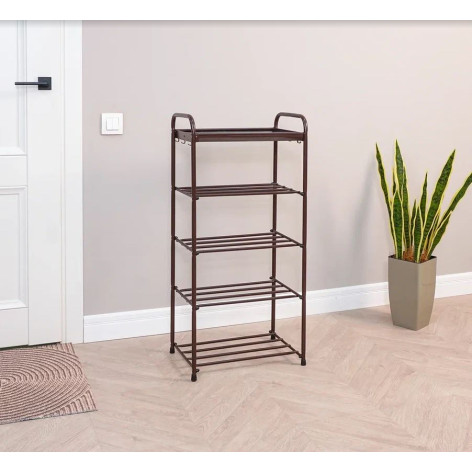 Подставка металлическая для обуви 5-ти ярусная 45,5*30*95 см коричневый Альфа 15 ЗМИ