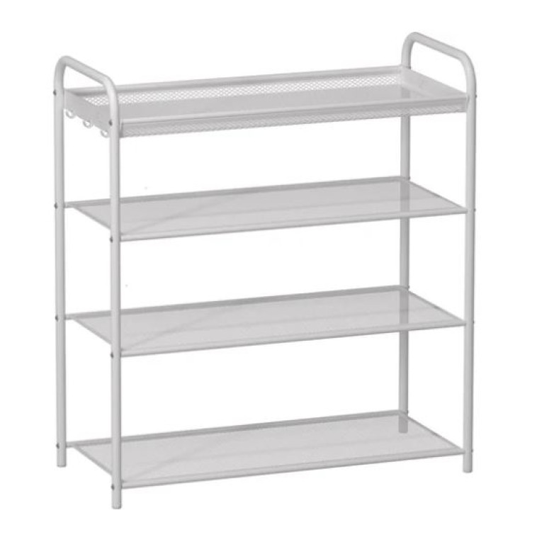 Подставка металлическая для обуви 4-х ярусная 65*30*79 см белый Верона 24 ЗМИ