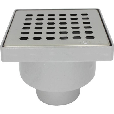 Трап квадратный 10*10см, вертикальный Ду. 50, сталь нерж. сухой Aquant