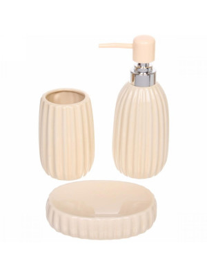 Набор для ванной керамический 3 пр бежевый Мэри Набор для ванной керамический 3 пр бежевый Мэри